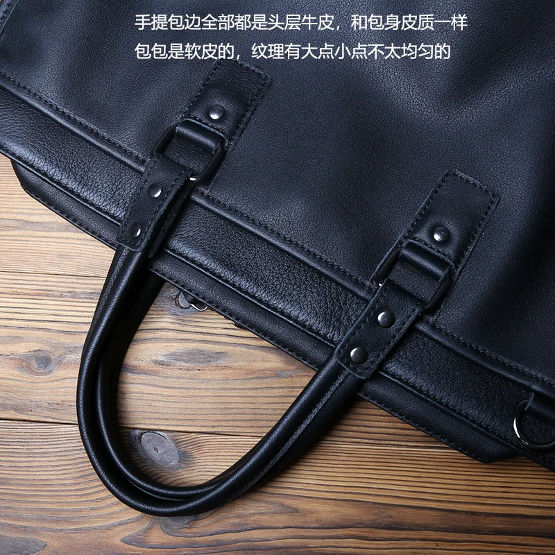 NZPJ Echtem Leder Männer Aktentasche Natürliche Rindsleder Casual Handtasche Weiche Leder Business Schulter Tasche Für 16 Zoll Laptop – Detail 14