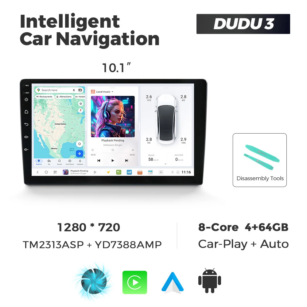 MEKEDE DUDU7 9.5 "10.36" 2K Scherm Android 13 Autoradio Multimedia Speler Carplay Dual GPS DTS Voor Benz BMW VW SEAT Toyota Fiat