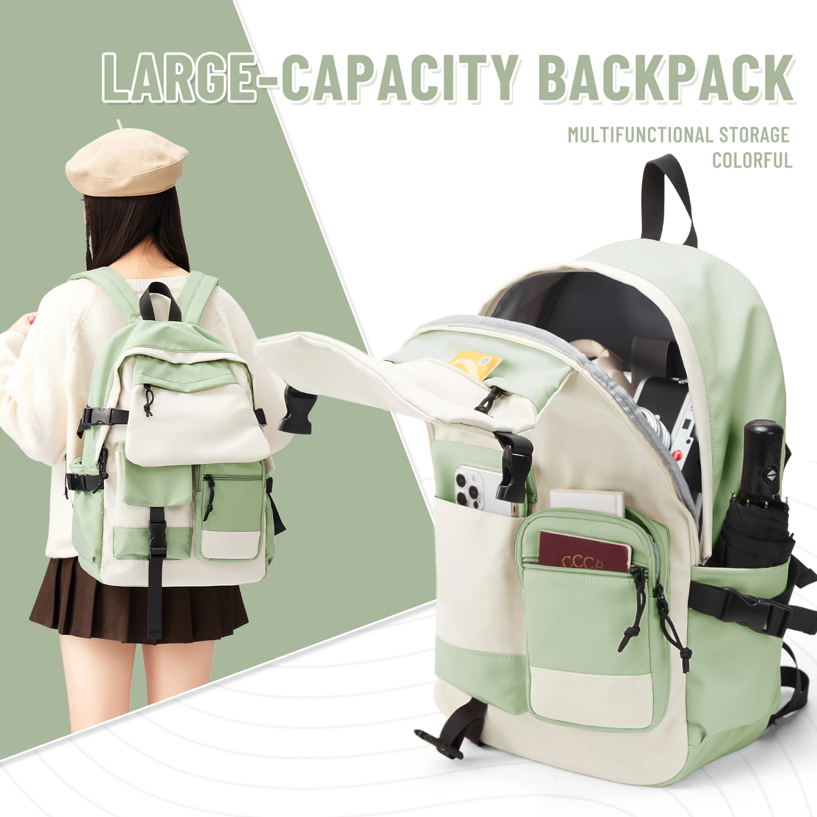 Plecak szkolny dla dziewczynek Torba płócienna Wodoodporna modna torba podróżna Casual Daypack Bookbag Kawaii Plecak dziecięcy Tornister