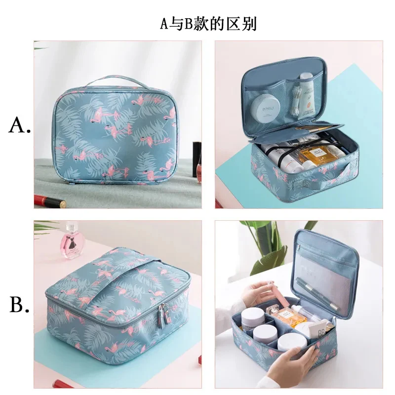 Korean version of the portable travel cosmetic bag female students large-capacity cosmetic storage box large cute hand wash bag