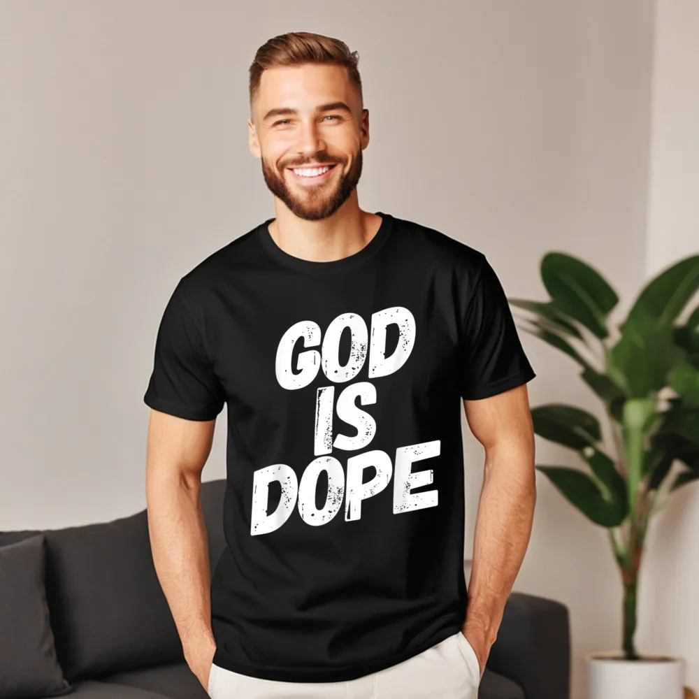 

Casual God Is Dope - Funny Mens T Shirts Special Lovers Day Short Sleeve Round Neck 100% Cotton Tops & Tees Casual T Shirt
