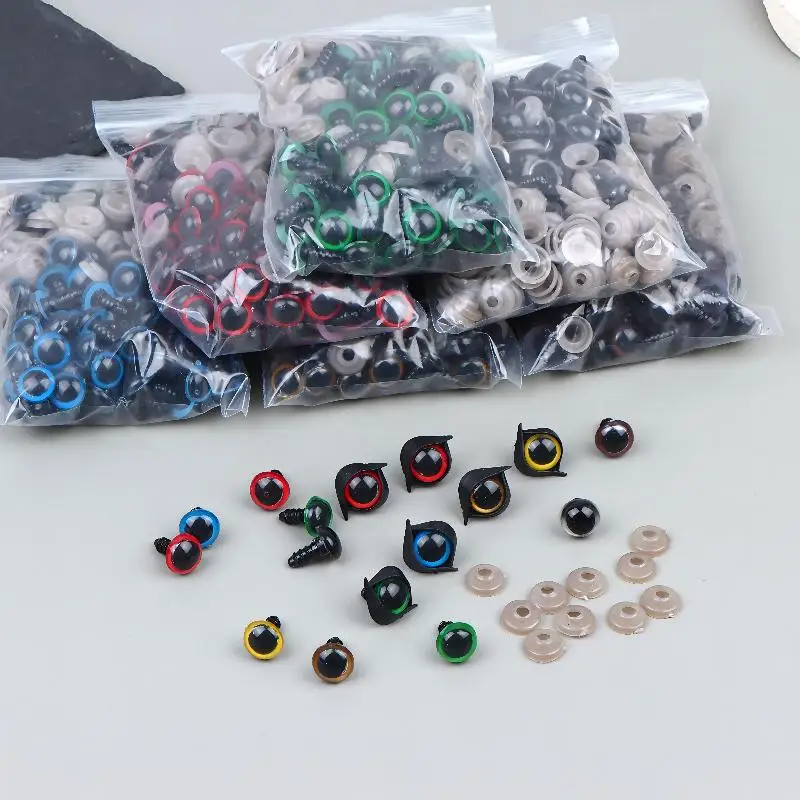 

100Pcs/50pairs 12mm Color Plastic Safety Eyes For Crafts Bear Animal Doll Puppet Eyes Making Accessories With Washers