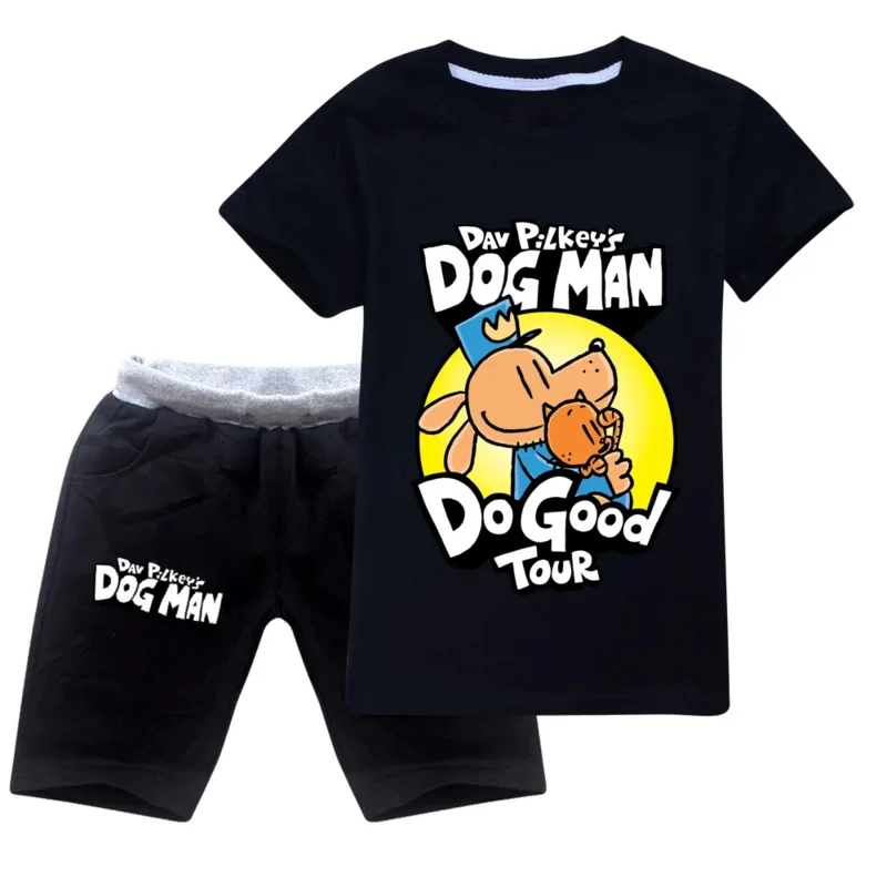 Dog Man girls boys clothes set summer kids tshirt pants casual sport suits 2PCs Dogman tracksuit outfits children's clothes