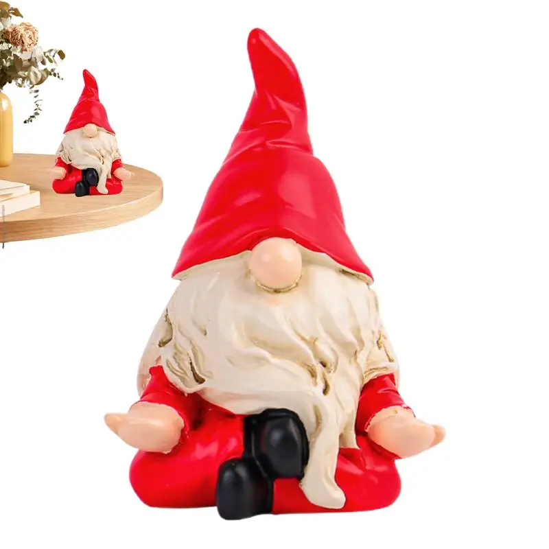 

Mini Christmas Gnome Figurines Faceless Santa Claus Statue Cute Shelf Decoration Yoga Gnome Craft Table Ornament holiday gifts