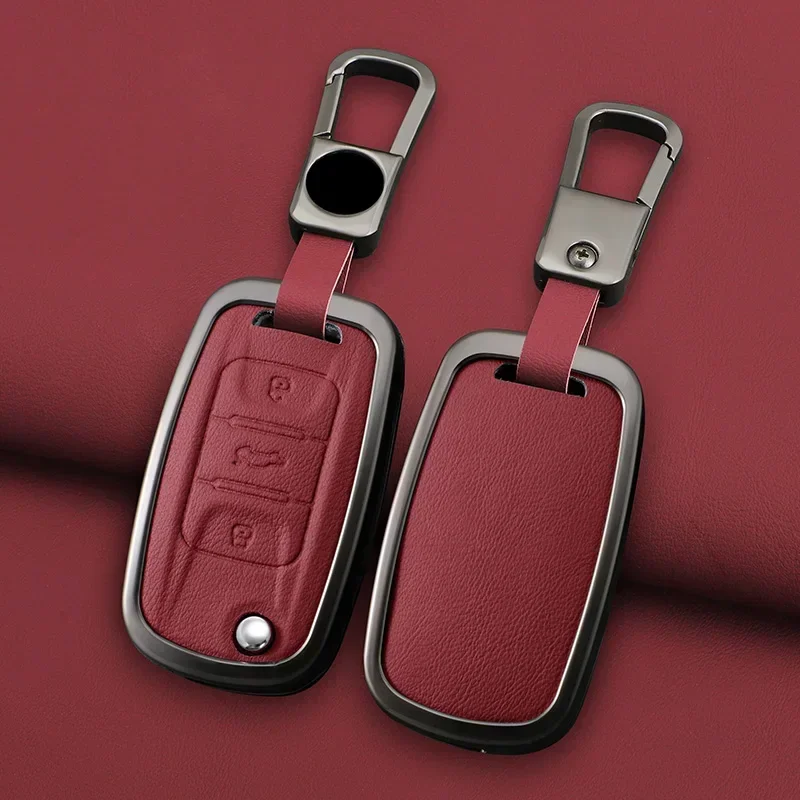 For Wuling Baojun 310 510 560 630 730 Zinc Alloy Car 3 Button Key Case Holder Cover Bag Shell Keychain Key Protector Accessories