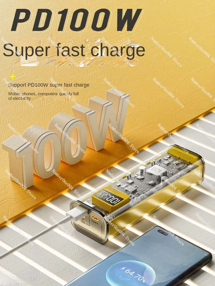 Transparent mobile power supply 145W Notebook Super fast charging Ultra-thin compact portable large capacity 20000