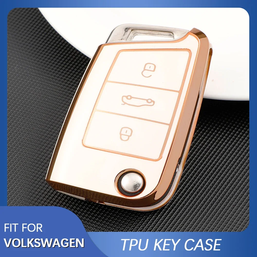 TPU Car Key Case for VW Volkswagen Golf 7 MK7 VII Tiguan Polo for Skoda Octavia A7 Kodiaq Seat Ateca Leon Key Shell Styling