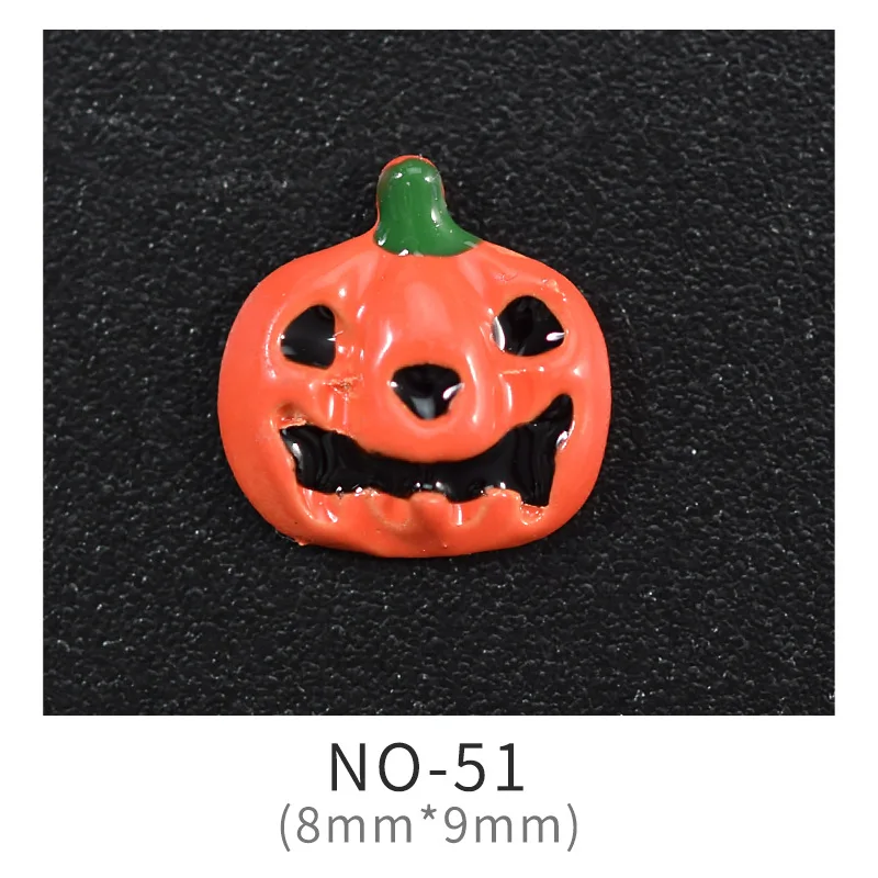 20Pcs/Lot Halloween Nail Jewelry Set Metal Skull Pumpkin Cross Nail Piercing Wearing Nail Art Drill Random Mixed Jewelry