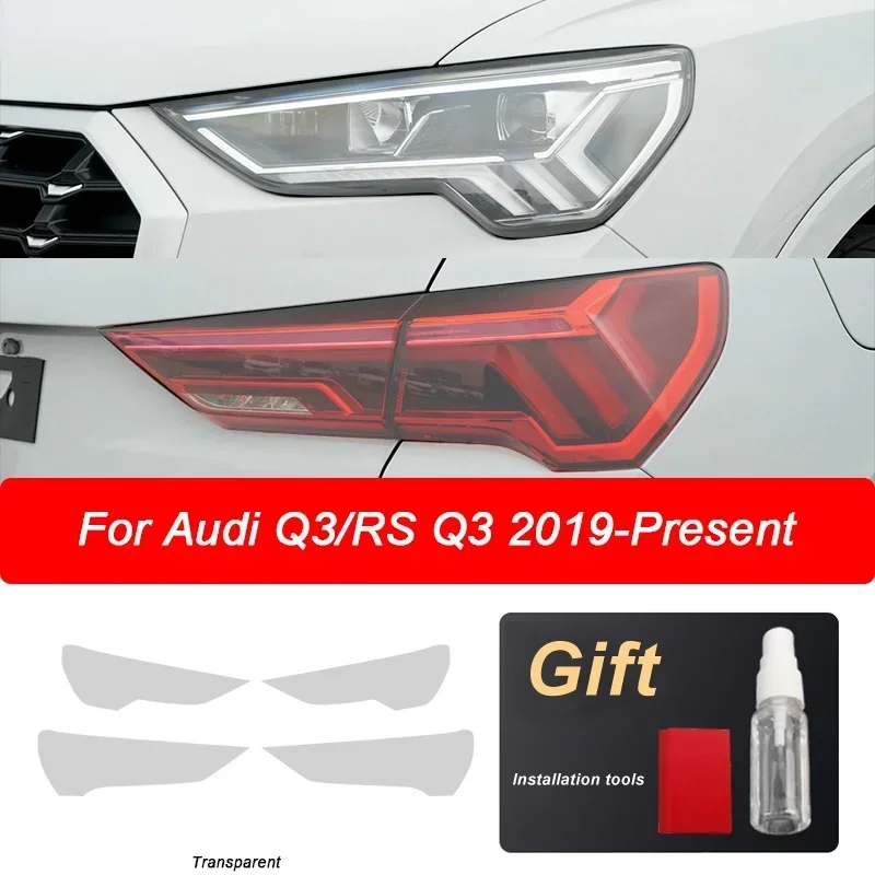 Auto-Scheinwerfer-Schutzfolie Rauchschwarze Tönungsfolie Transparenter TPU-Aufkleber für Audi Q3 F3 RSQ3 Sportback 2019 – Detail 4