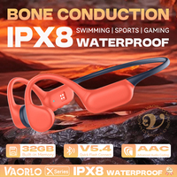 Bone Conduction Wireless Headphone IPX8 Waterproof Swimming Sport Earphones Open-Ear HIFI Bluetooth 5.4+32GB MP3 Player With Mic