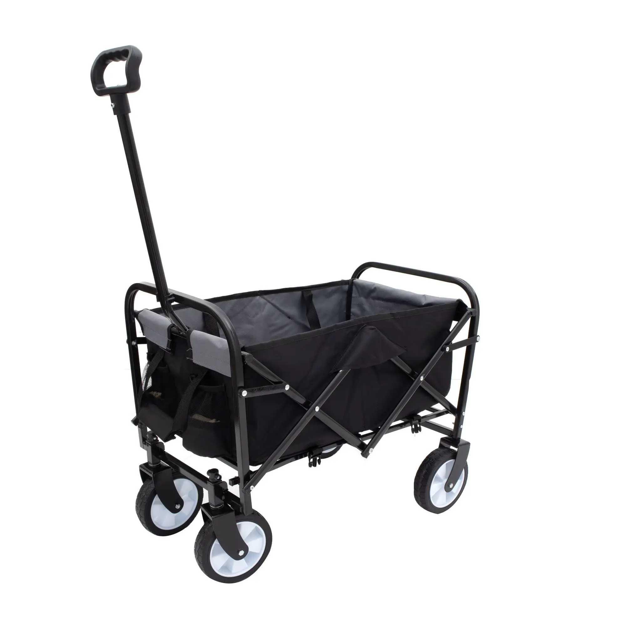 

Collapsible Foldable Wagon Cart with strapping system, Beach Wagon , Utility Cart , Utility Wagon Grocery Cart for Camping Shopp