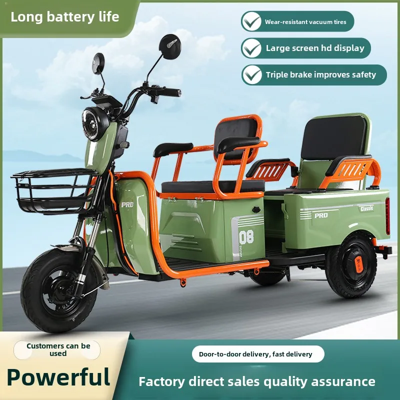 Electric Tricycle Stall Adult Elderly Scooter Small Household Passenger and Cargo Women