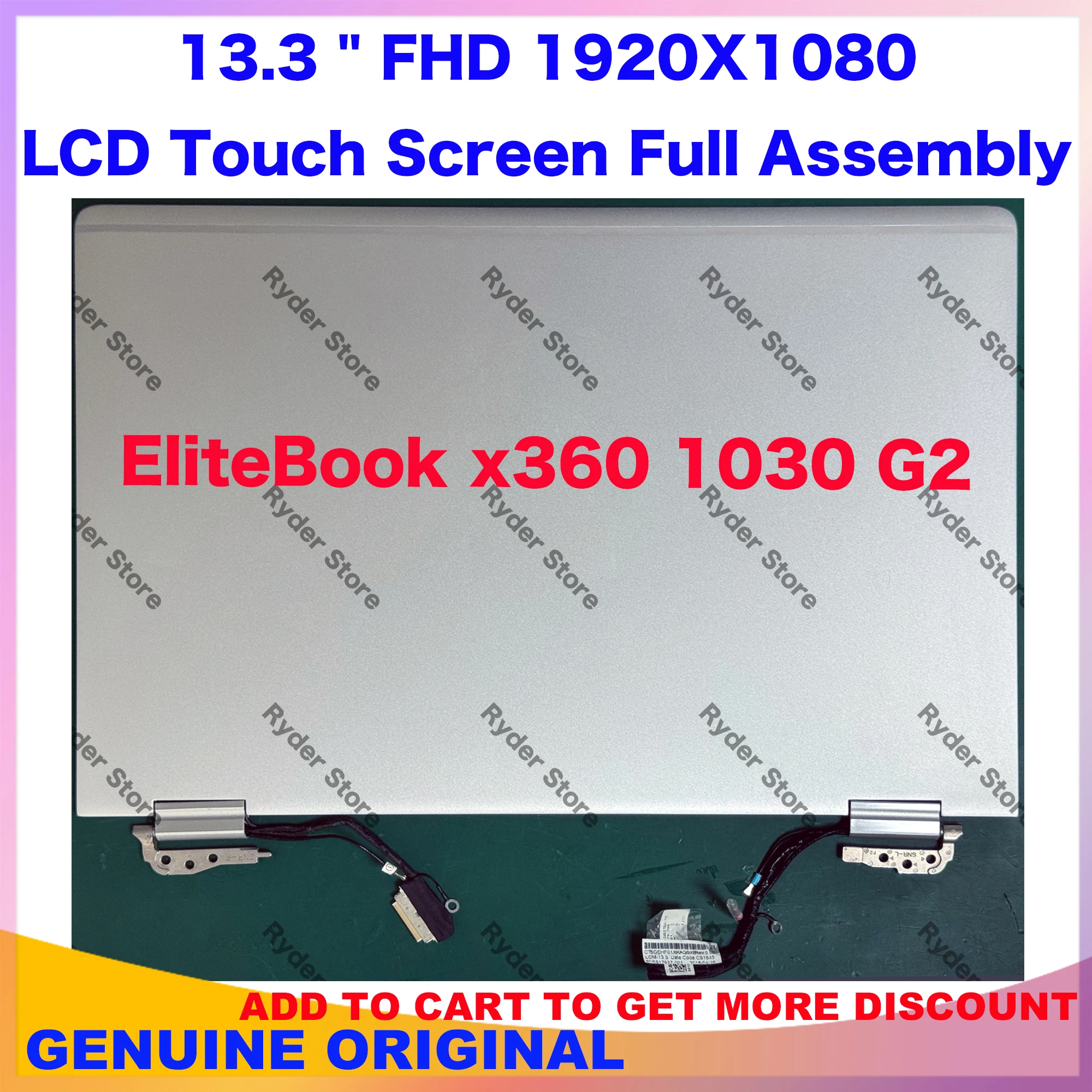 

Для HP EliteBook x360 1030 G2 Series 917928-001 917927-001 13,3-дюймовый сенсорный ЖК-экран FHD, полная сборка с петлями