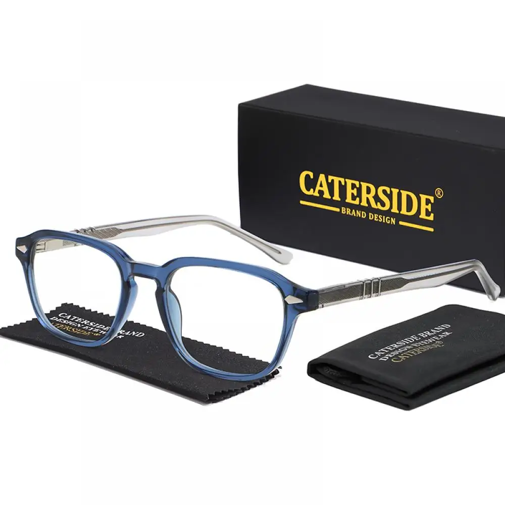 CATERSIDE Klassisches modisches Brillengestell für Herren, hochwertiges PC-Quadrat-Brillengestell, Damen-Outdoor-Business-Dekorationsbrille – Detail 11