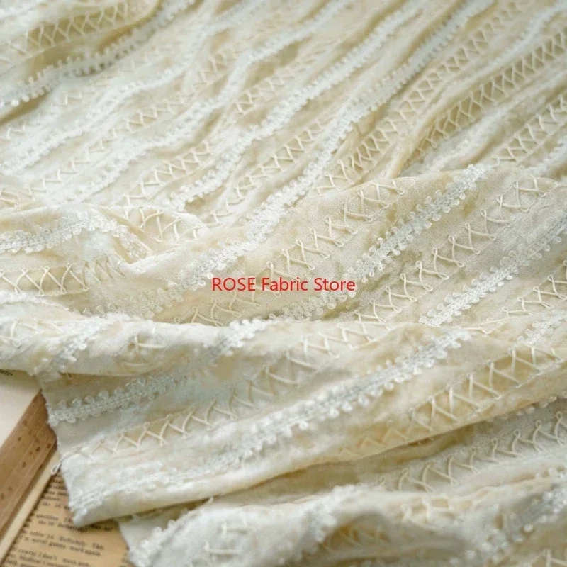 Autumn and Winter Milk Velvet Fabric Striped Stretch Dress / Curtain Fabric - Perfect for Dressmaking and Home Decor