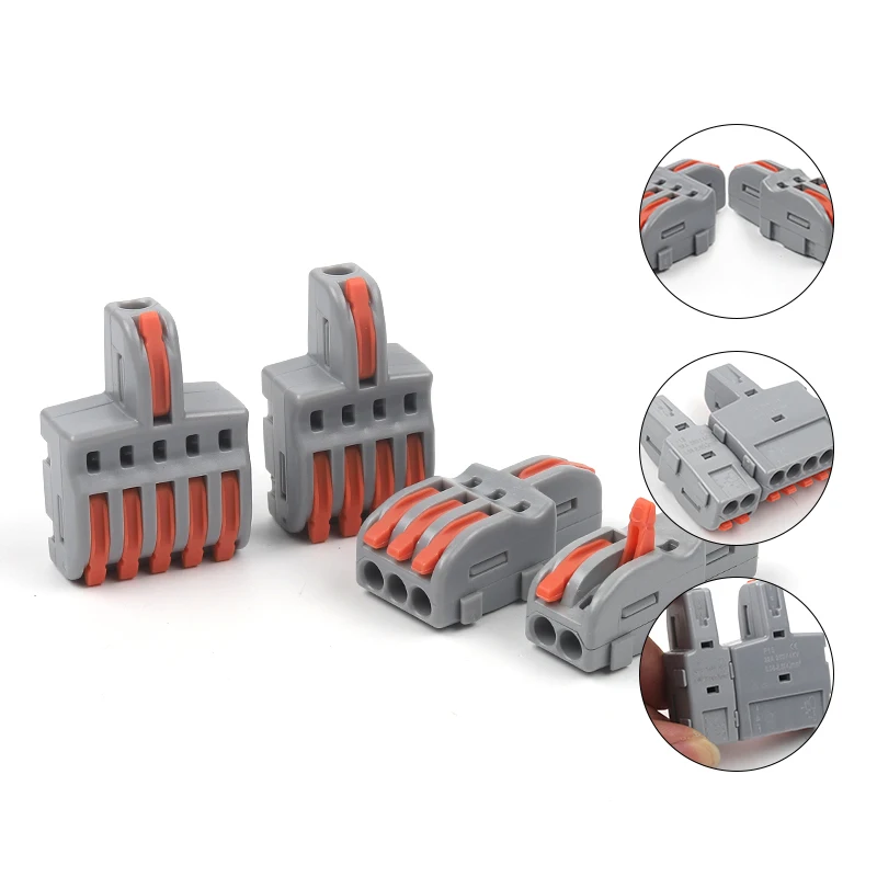 

1 in 2/3/4/5 out Splitter Cable Splicing Wiring Connector Push-in Terminal Block Electrical Wire Connectors Universal Compact