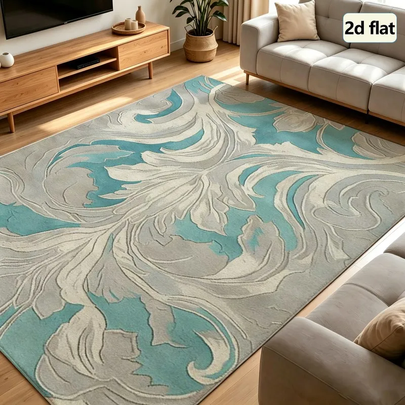 1 Piece of Exquisite Scroll-Style Carpet, Soft and Comfortable, Easy to Maintain, Machine Washable, Indoor Floor Mat, Suitable for Placing under the Table, Suitable for Living Room, Dining Room, Bedroom, Entryway, Home Office, and Home Decoration.