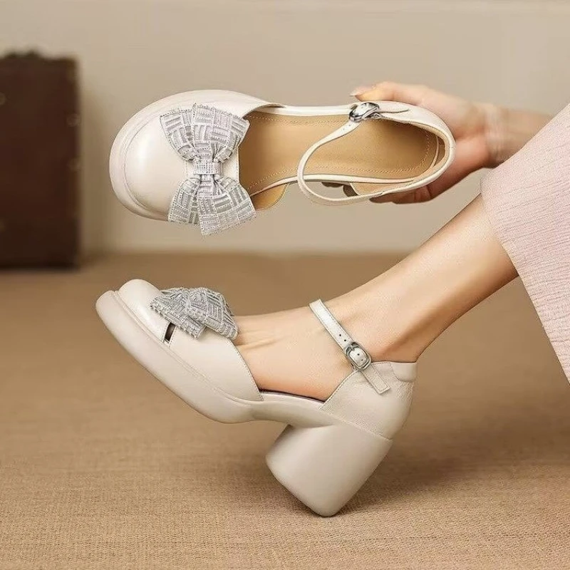 

Thick-soled Slip-on Ankle Strap Buckle Waterproof Platform Fashionable Versatile Comfortable Anti-slip Casual Women's Sandals