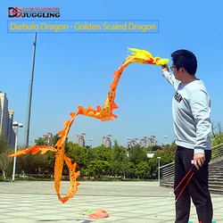 Flinging The Golden Scales Fitness Dragon Dance Spiral Practice Ribbon Streamer With Fiberglass Handsticks Travel Bag