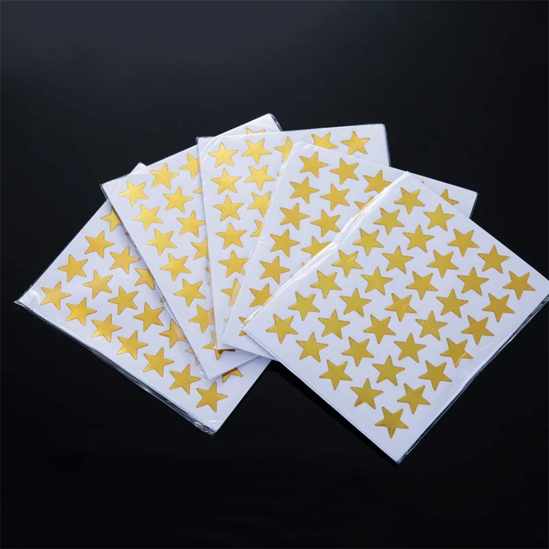 10/20/40Sheets Children Reward Sticker Golden Silver Star Self-adhesive Stickers Mother Teacher Praise Label Award For Kids Gift