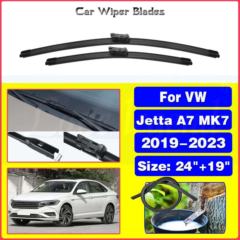 Wiper Front Wiper Blades For Volkswagen VW Jetta A7 MK7 2019 - 2023 Windshield Windscreen Window Rain Brushes Accessories 24\