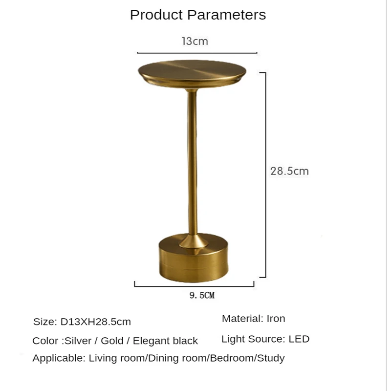 Imagem -05 - Led Metal Desk Lamp Usb Recarregável Toque Bar Hotel Quarto Cabeceira Mesa Luz para Decoração