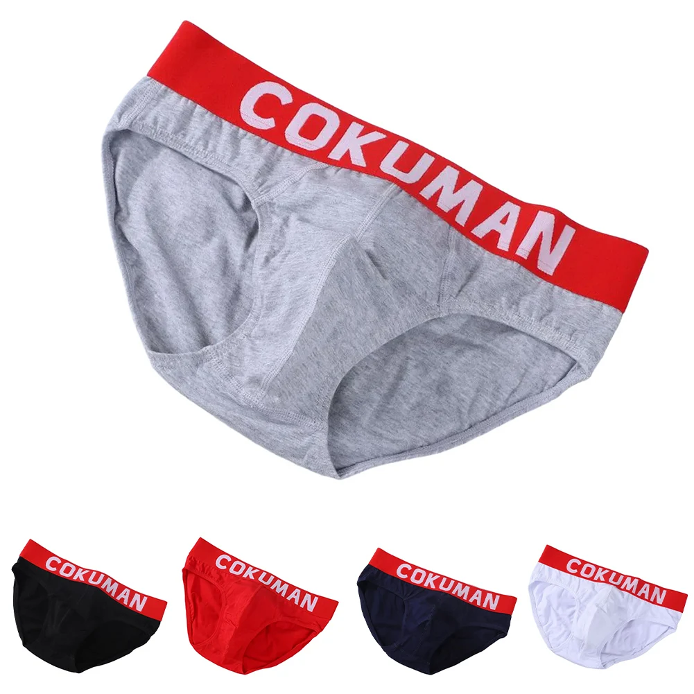 Fashion Letter Men Casual Panties Cotton Blend Sports Breathable Sweat Absorption U Pouch Briefs Bikini Underwear
