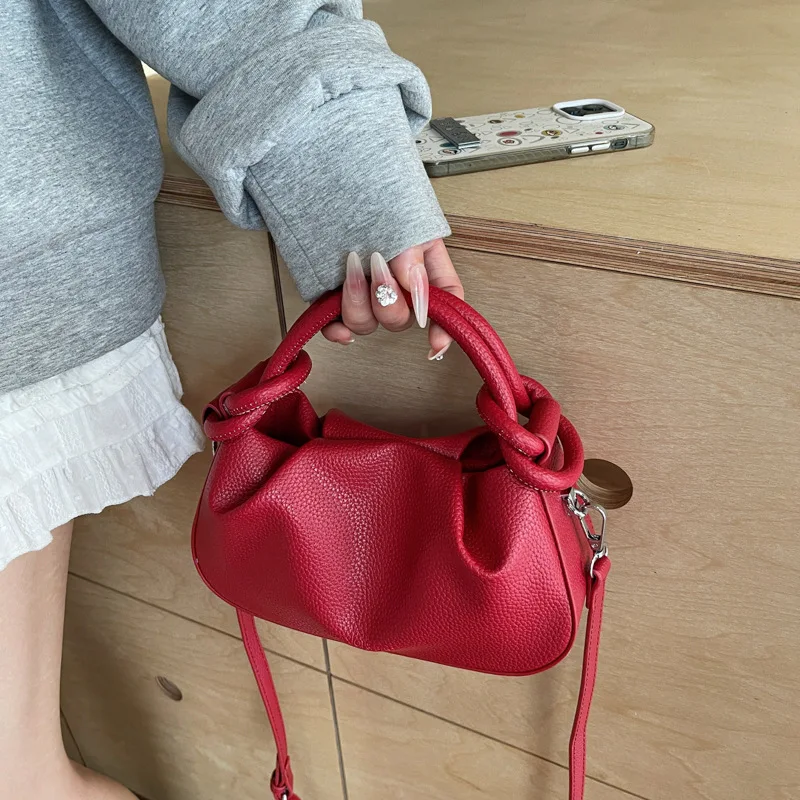 

Нишевая сумка через плечо Premium Sense, женская плиссированная портативная сумка для пельменей, сумка-мессенджер с цепочкой в стиле ретро, сумка