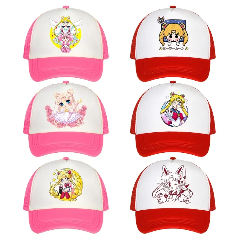 Sailor Moon Kids Baseball Cap Anime Cartoon Women\'s Beach Sun Hat Fashion Kawaii Outdoor Cycling Windproof Hats Birthday Gifts