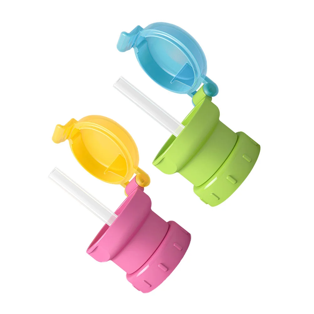 

2pcs Portable Bottle Reusable Kids Baby Drinking Juice Straw Cover Silica Gel Lid Water Cap Juice Travel Outdoor