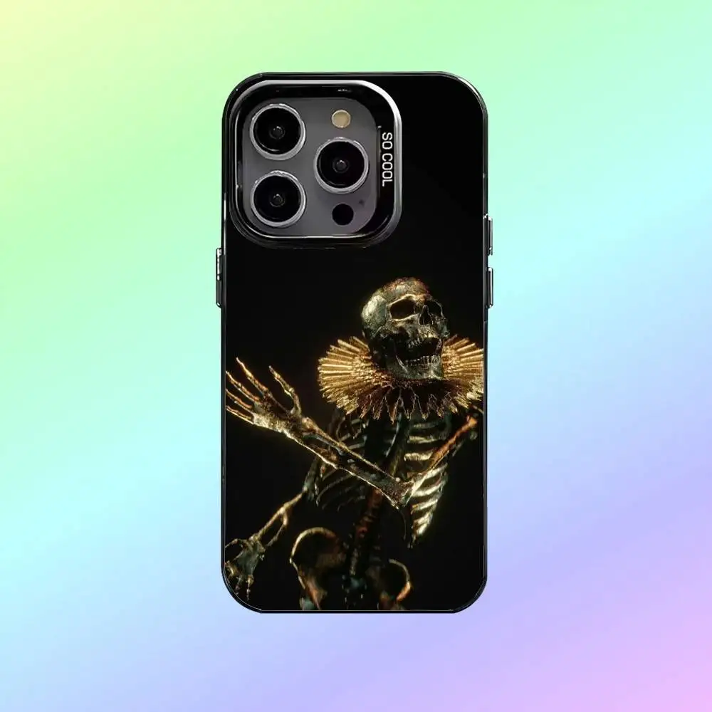 Custodia per telefono Billelis art per iPhone17,16,15,14,13,12,11 Plus,Pro Max Custodia per telefono color argento