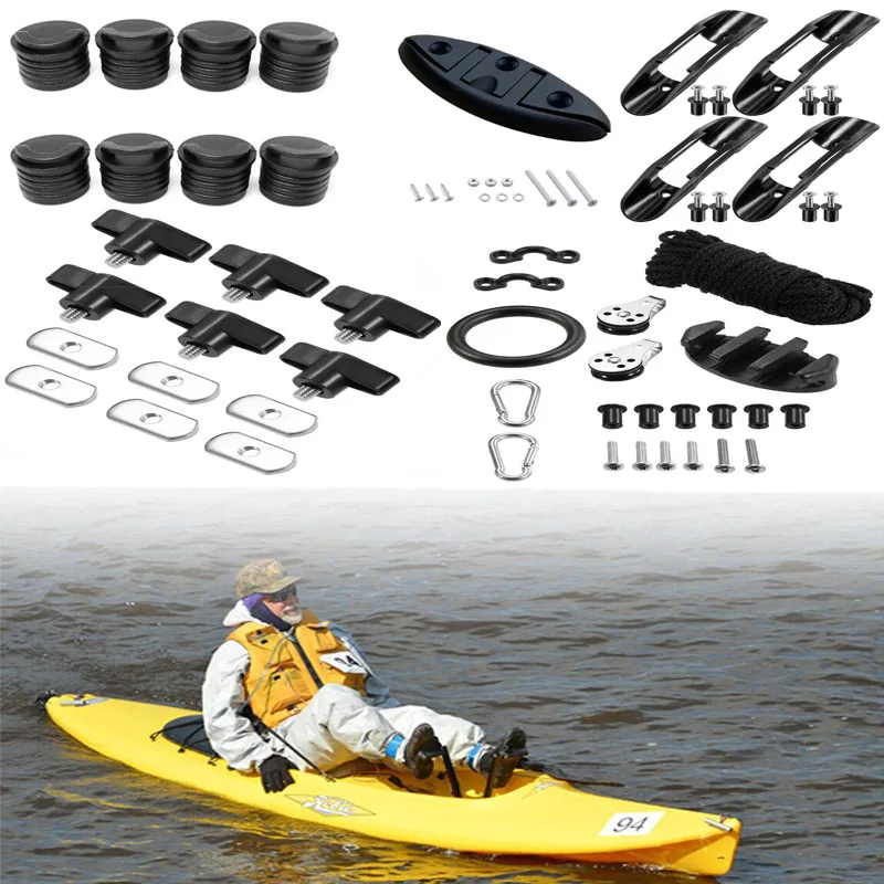 

Kayaks 5 "black Nylon Folding Cord Rigging Ring Pulley Set Water Plug Kayak Accessories Paddle Clamp Track Screw with Gasket Set