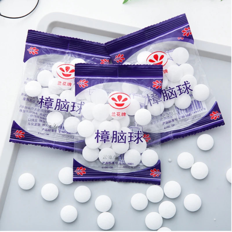 20 Packs Wardrobe Odor Removal Insect-resistant Moth-proofing Natural Camphor Ball Drawer Deodorizer Mothball Naphthalene