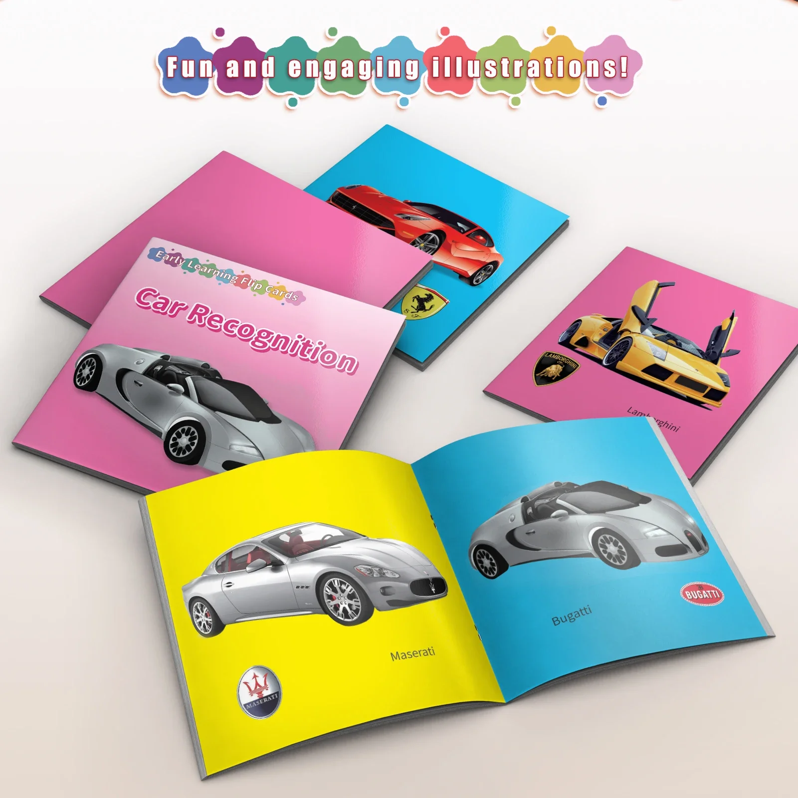 Car Card Book - Lively Knowledge Card Book for Early Learning, Educational Cards
