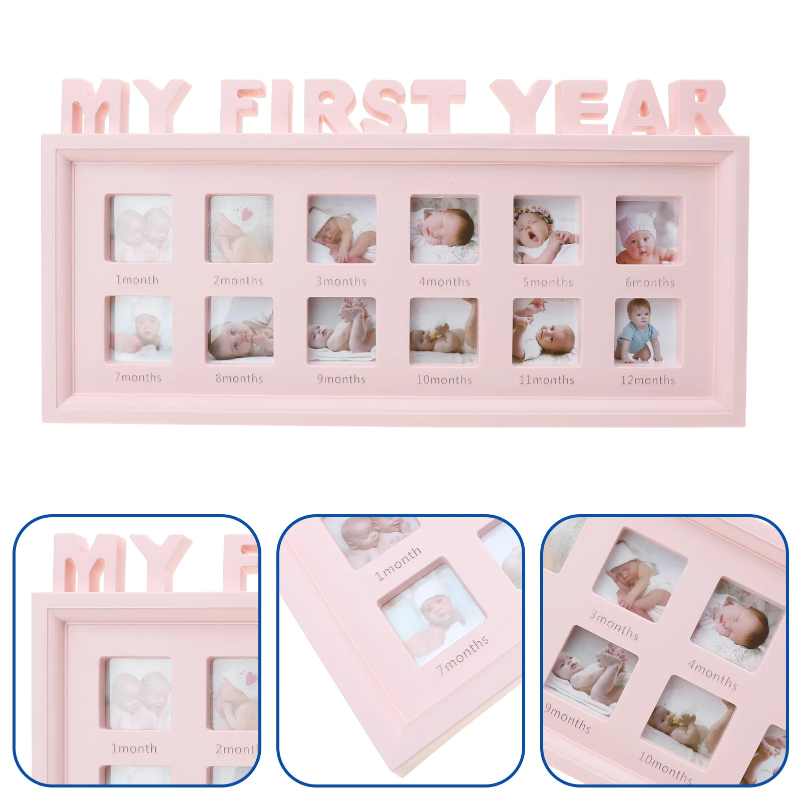 

Baby Monthly Milestone Frame Newborn Keepsake Growth Photo Picture Frames Infant