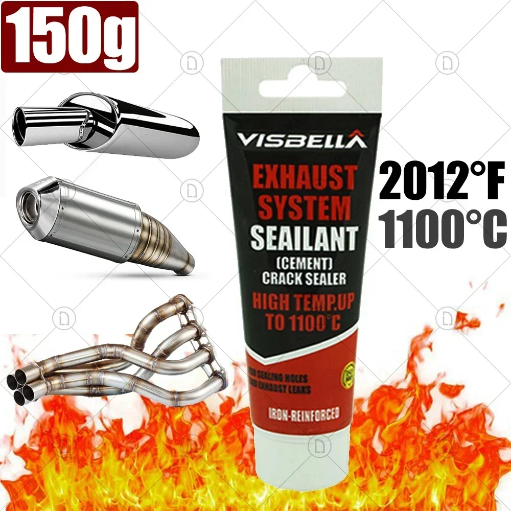 

High Temperature Exhaust Pipe Sealant - Metal Repair Glue Paste for Car Motorcycle Tailpipe Muffler Automotive Tool