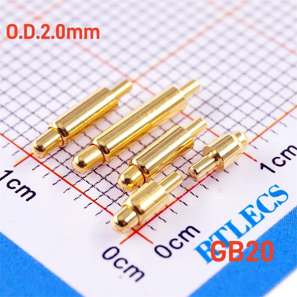 10pcs Spring-Loaded Connector through Hole PCB Height 3 4 5 6 7 8 9 to 20.5 mm Spring Header Pogo Pins 12V 2A Gold Plated