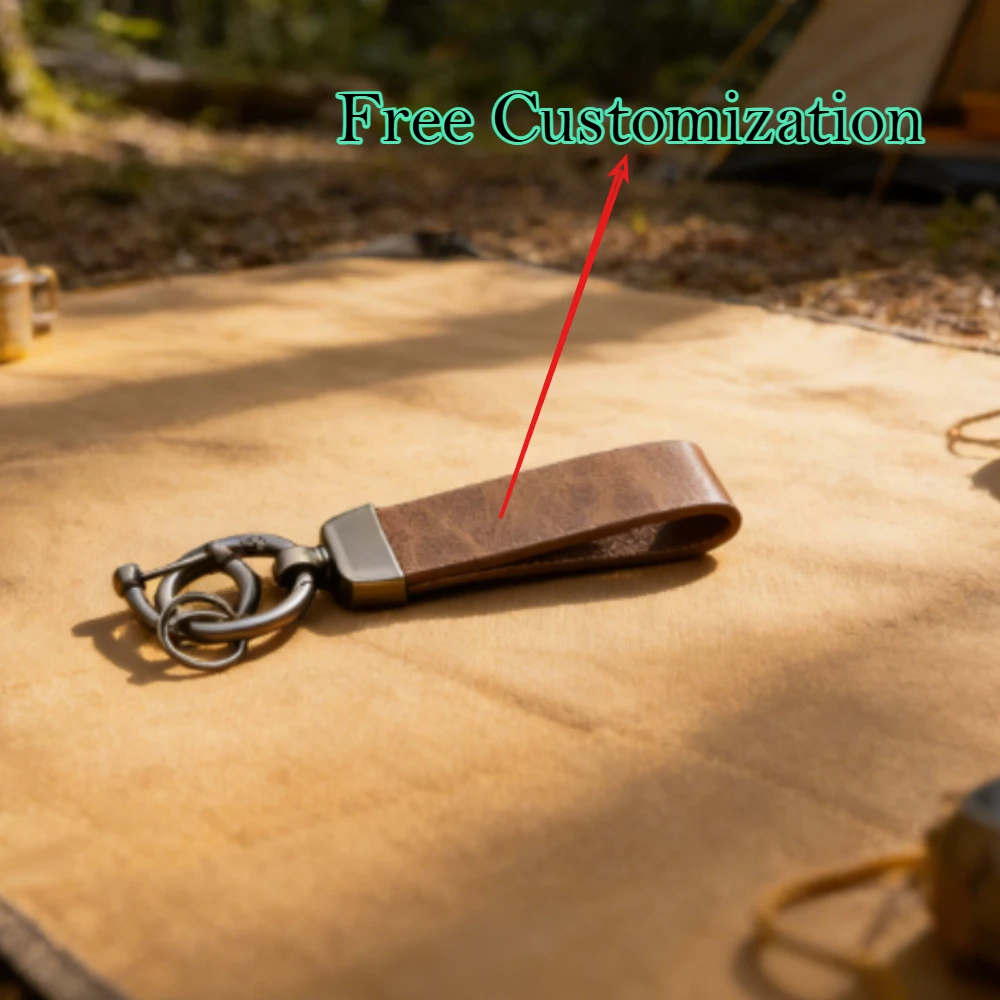 

Free Customization Leather Key Chain Personalized Embossed Keychain Women Men Car Key Ring Pendant Bag Keying Accessories Gift