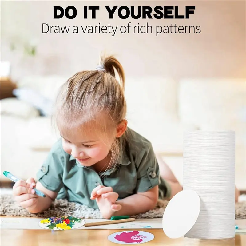 T21C 400 Pcs Thickened Paper Coasters,4 Inch Disposable Round White Cardboard Coasters For Weddings Catering Bars DIY Crafts