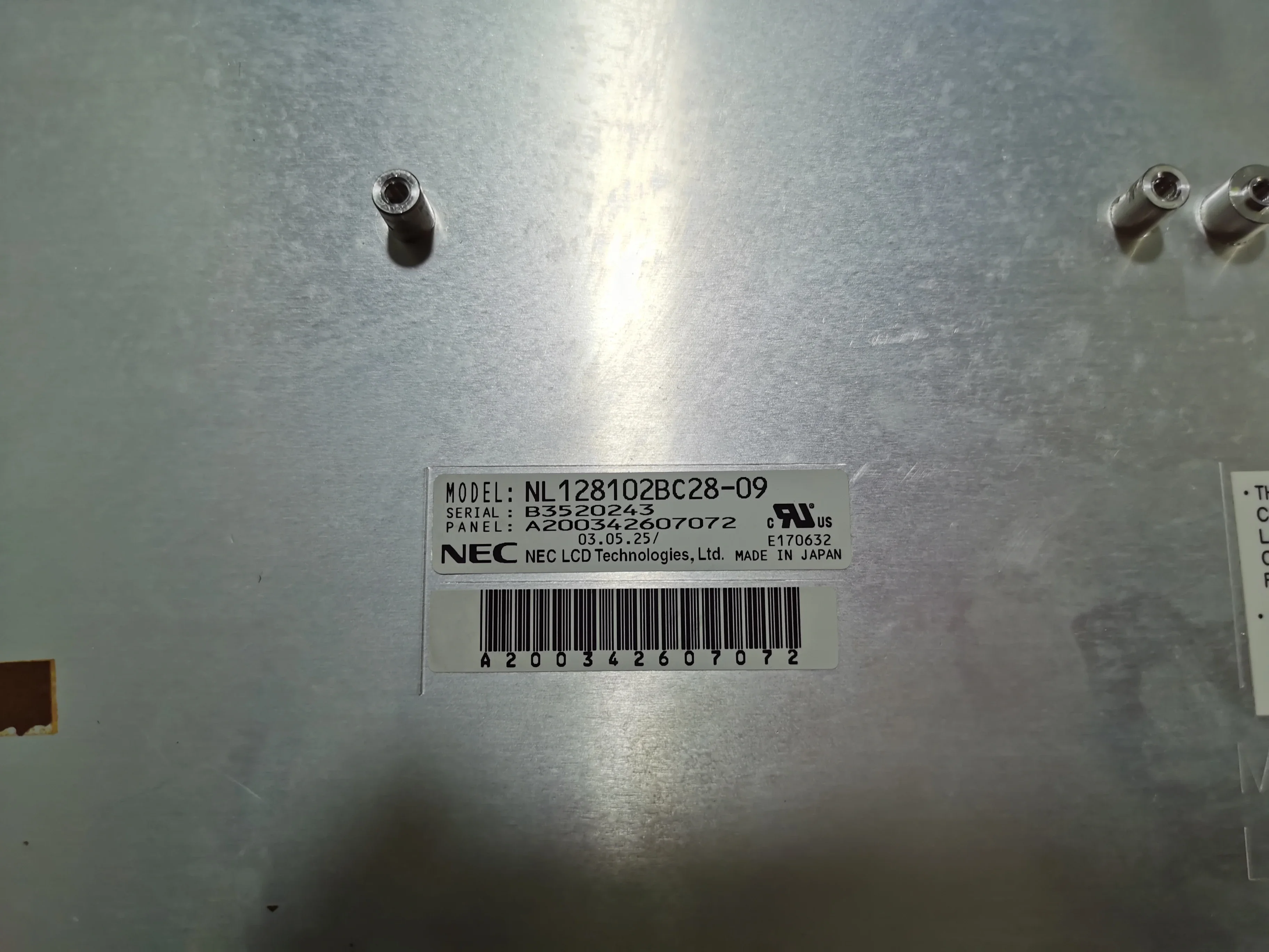 LCD Screen Display Panel for NL128102BC28-09 Original 18.1Inch Industrial Screen Tested in Stock NL128102AC28-07