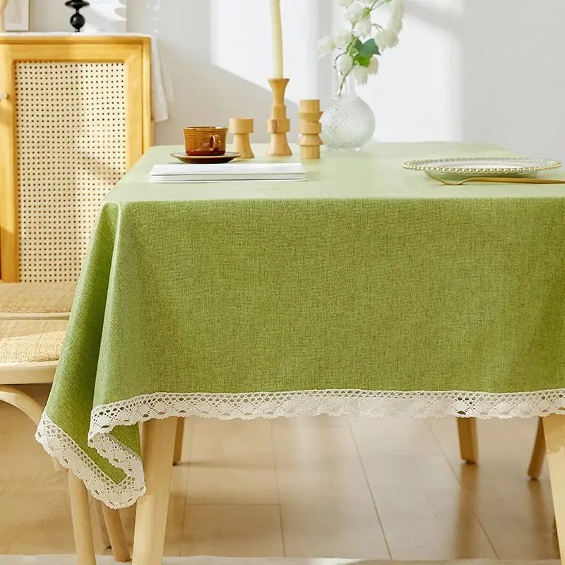 

2024 Cotton and linen fabric tea table tablecloth with a sense of atmosphere, high-end home decor,