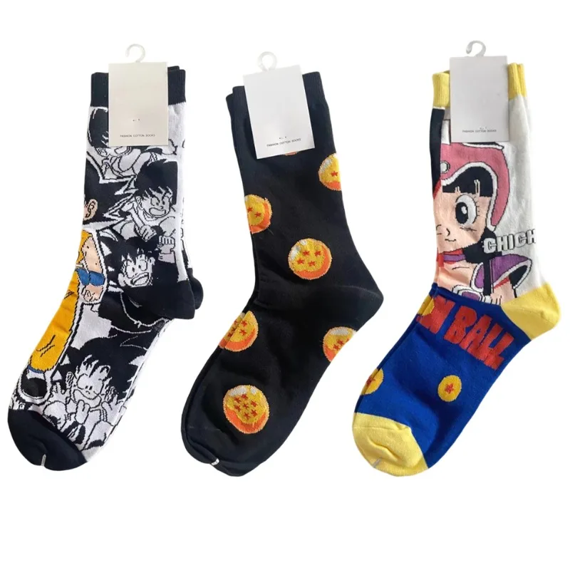 Anime Dragon Ball calzini a tubo medio Chichi Son Goku autunno inverno calzini caldi cotone Hip Hop calze da Skateboard regalo di natale