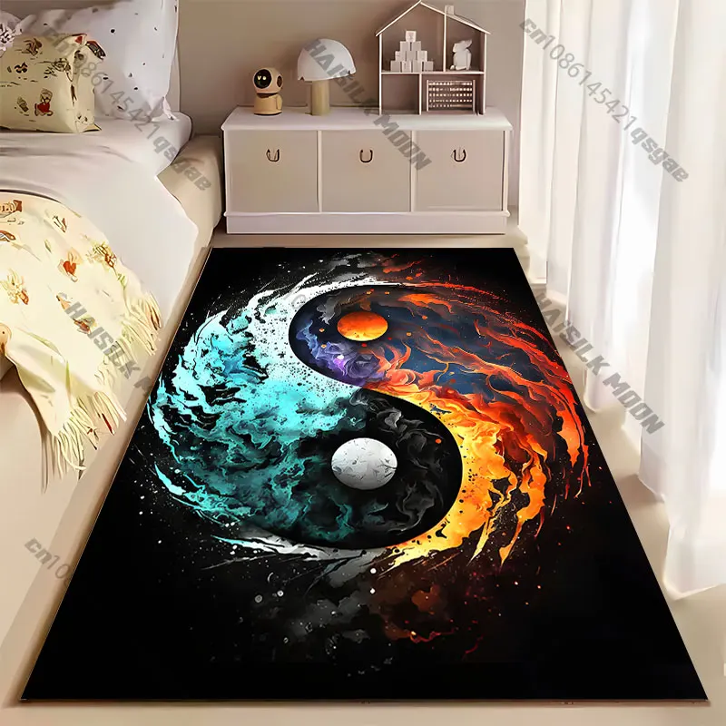 Balance harmony fire and water carpet Yoga living room room decor children's crawling mat doormat area rug games mat