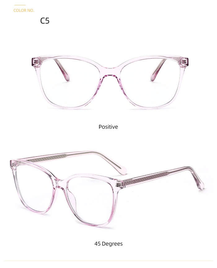 Frühling Bein Blau Licht Blockieren Oval Myopie Brillen Mit Grad Mode TR90 Frauen Minus Anblick Gläser 0-0,5-0,75 Bis -6,0 – Detail 13