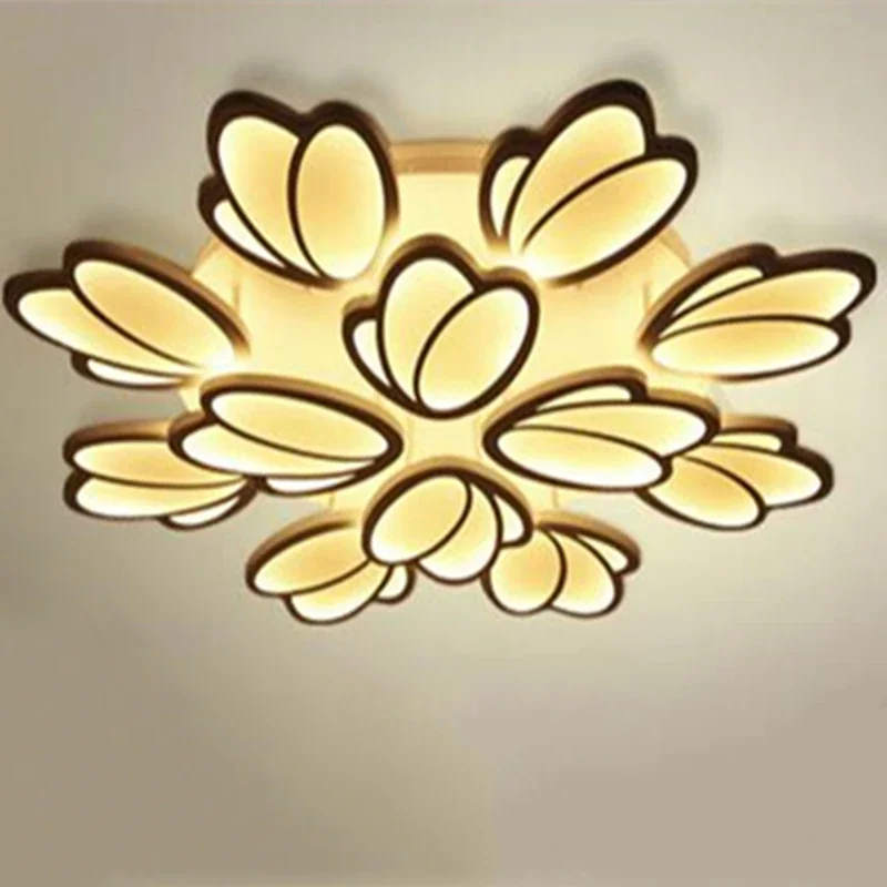 Imagem -04 - Moderno Simples Acrílico Lâmpada do Teto Romântico Lustre Tulipa Personalidade Criativa Quarto Sala de Jantar Estudo Luz Luxo 2024