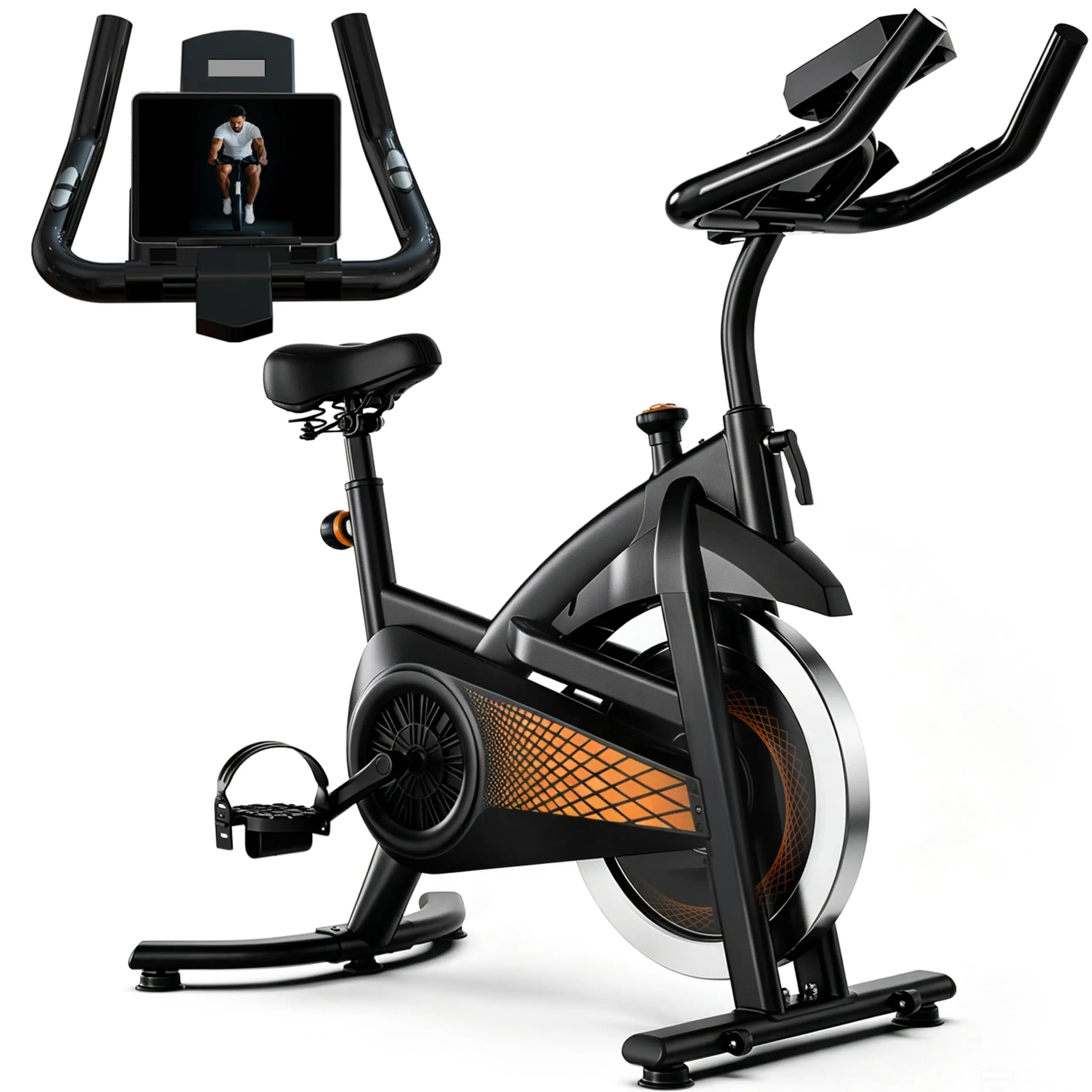 Exercise Bike Indoor Stationary Bike with Bluetooth Cycling Bicycle for Home Gym 300 lbs Weight Capacity Adjustable