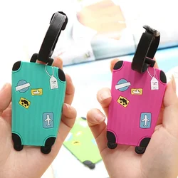 New Fashion Silicon Luggage Tags Travel Accessories for Bags Portable Luggage Tag Cartoon Style for Girls Boys Card Cover