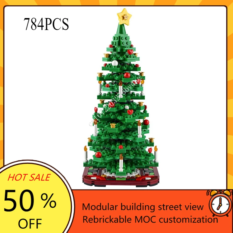 433PCS Christmas Candle Wreath Table Decoration Creative MOC-40743 Model Building Block Architecture DIY Assembly Model Toy Gift