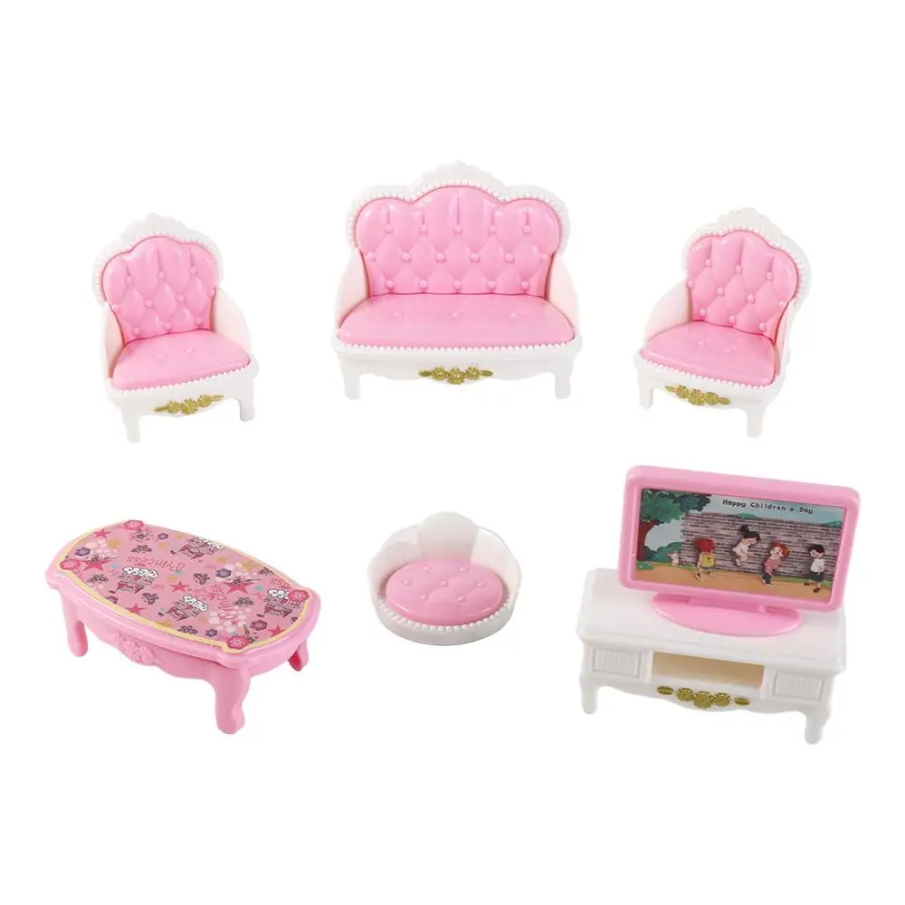 Fai finta di giocare Mini mobili Casa Gioca a giocattoli Mobili per case delle bambole Poltrona Set di divani Accessori per case delle bambole Mobili in miniatura