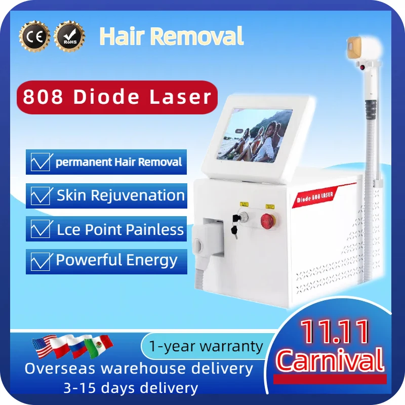 The most popular permanent hair removal machine is the 808nm diode laser hair removal machine 755 808 1064 hair removal machine